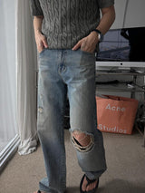 ASCLO Salted Damage Cut Denim Pants (52261)