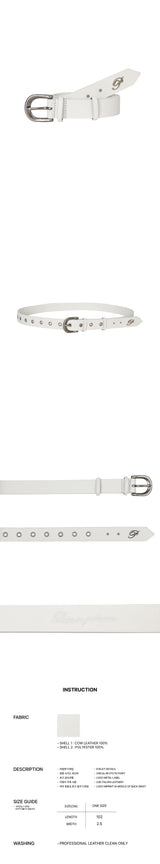 SIGNATURE LEATHER BELT ivory