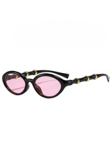 Elegant Bamboo Temple Oval Sunglasses