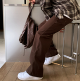 レビオダブルニーバックバンディングセミワイドコットンパンツ