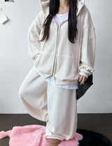ワイドバルーンセットアップシャイニーベルベットビッグフード & バルーンパンツ 🖤🐣 3 COLORS