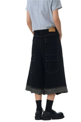 Raw Edge Patchwork Jorts
