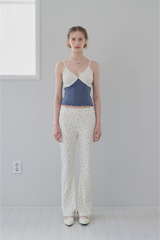 Flower BootCut Pants - Ivory