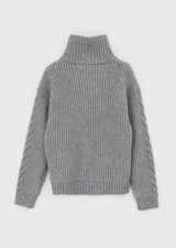 [MADE] Stevie Cable High Neck Knit Zip-up