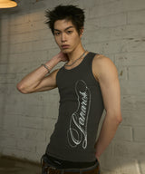 [0102] Side Typography Sleeveless - Charcoal