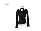 Conf Cut Ribbed Unbalanced Muffler Slim Fit T-shirt