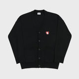 [UNISEX] Bear Red Heart Embroidered Knit Cardigan