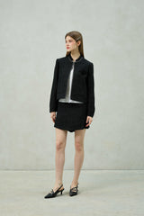 AGLOW TWEED SKIRT PANTS / BLACK