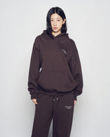 25FW ベーシックロゴナッピングフーディー ダークブラウン