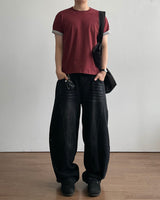デュエット クロップ ロールアップ ショートスリーブ Tシャツ