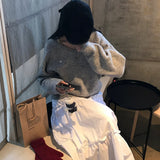 [BELLIDE MADE] Kinsha, mohair V-neck loose fit knit