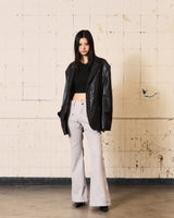 Circle Leather Blazer (Black)