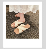 Cross Weave Open-Toe Strap Sandals