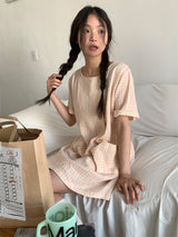 SOFT FLOWER BUTTON DRESS (2C)