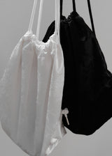 Flower Satin Backpack_Black