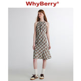 Why Berry 24SS "Mambo Awakens Summer" プレードベストドレスロングキャミソールスカート