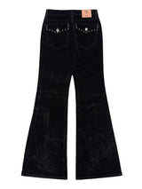 velvet stud bootcut pants