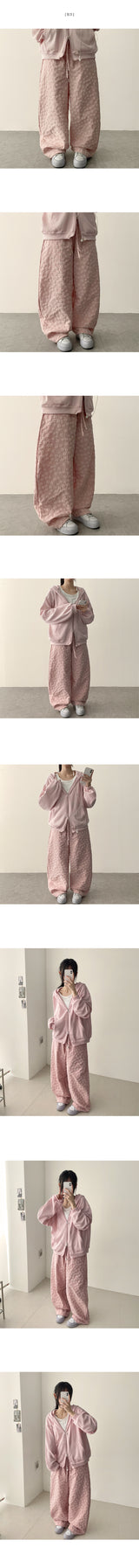 Bloom Embo Flower Banding Wide Pants