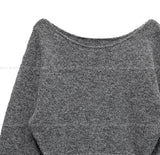 Chippo Button Boat Neck Wool Crop Knit