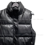 Illya Leather Crop Vest Padded