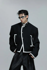 Colorblock Padded Cropped Jacket