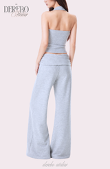 Object Sleeveless Flare Pants Sweat Suit Set (SET)