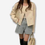 Little Paris Double-breasted Short Wool Coat