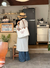 Butter Club BRIOCHE Canvas Tote Bag Zipper 16 Inch Laptop Multi Colours