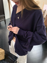 unbalanced top loose-fit cardigan two-piece set