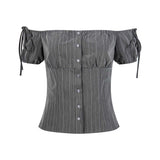 Elric Stripe Off Blouse
