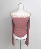 Knit Lace Off Tee (4colors)