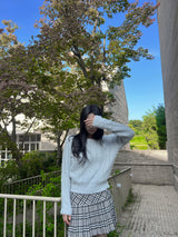  Milk tea angora long sleeve boat neck vertical knit top (5 colors)
