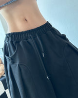 Oval Keyring Pintuck Sweat Balloon Bermuda Shorts 2color