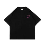 PEANUT STAIN - Aquarius Zodiac Black Oversized Tshirt