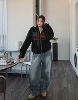 Blind washing balloon denim pants