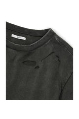 ダメージレイヤード長袖Tシャツ (チャコール)