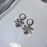 [Hearts2Hearts Yuha Piercing] コケットレースリボンリボン＆ハートハギーズピアス