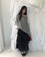 オブレンフリルティアードロングスカート