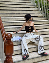 Spray Unisex Heart Cargo Pants