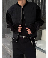 [F/W] Velvet crop padding cardigan(2color)