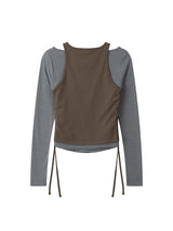 TWIN LAYERED LONG SLEEVE (BROWN)