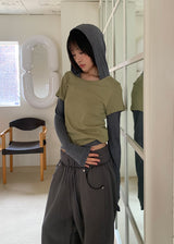 RIVET STRIPE HOOD TEE