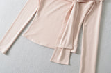 Ribbon Off-Shoulder Wrap Top