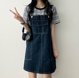Monthly pocket suspender dress