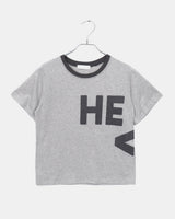 Necu ヴィンテージストライプレタリングプリント半袖Tシャツ