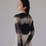 sheer marble layered tops