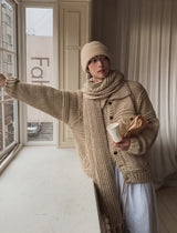 [wool20%] エリーボカシハンドメイドニットカーディガン