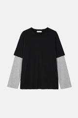 Waffle damage layered long sleeve
