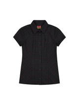 1/2 S CLEF CHECKED HALF LINE SHIRTS (GRAY/BURGUNDY)