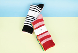 [3PACK] 1507 UNISEX STRIPE BASIC SOCKS - bold stripe